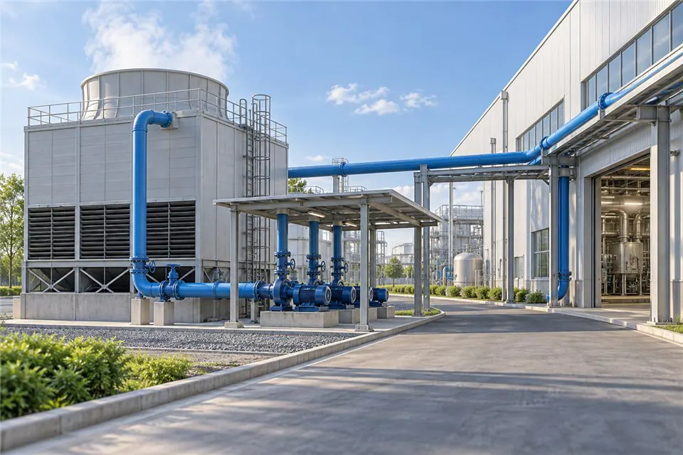 Application illustration: industrial cooling-water circulation
