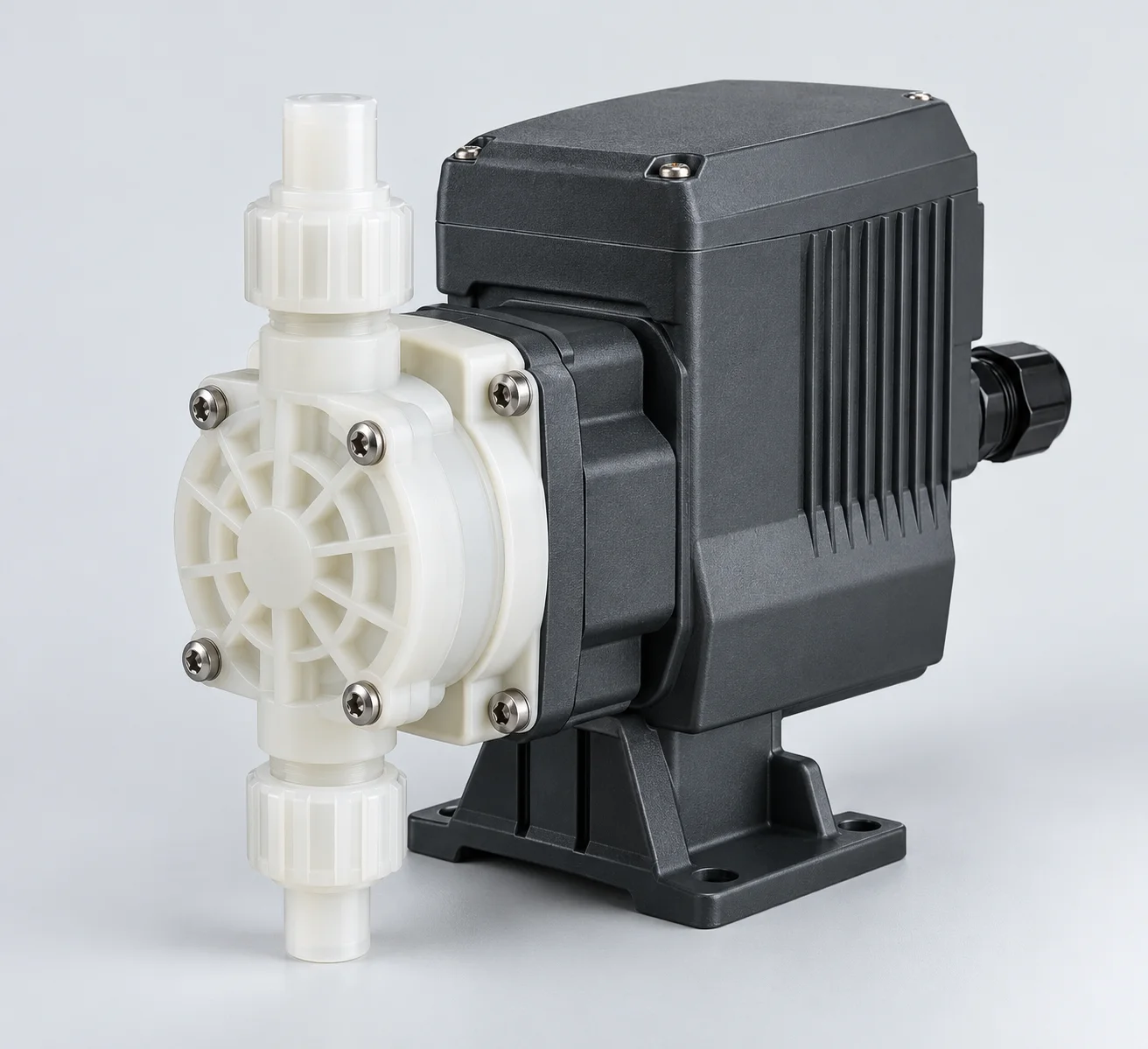 Solenoid Diaphragm Metering Pump product-family illustration showing a typical pump arrangement