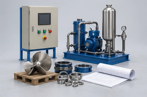 Installation & controls illustration for Horizontal Axial-Flow Pump