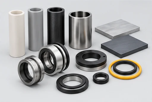 Vertical Sump Chemical Pump: illustrative wetted materials and sealing components