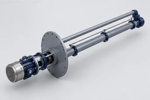 Vertical Sump Chemical Pump: illustrative pump assembly and construction