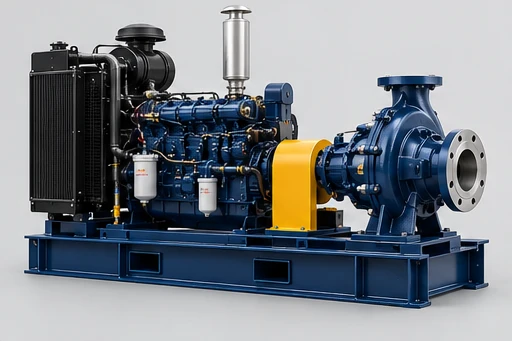 Diesel Fire Pump with Jockey Pump: illustrative pump assembly and construction