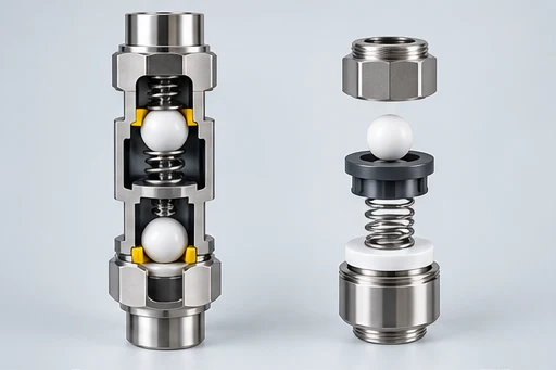 Inlet & discharge valves concept for Hydraulic Diaphragm Metering Pump