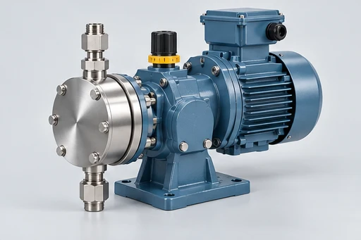 Mechanical Diaphragm Metering Pump: illustrative pump assembly and construction