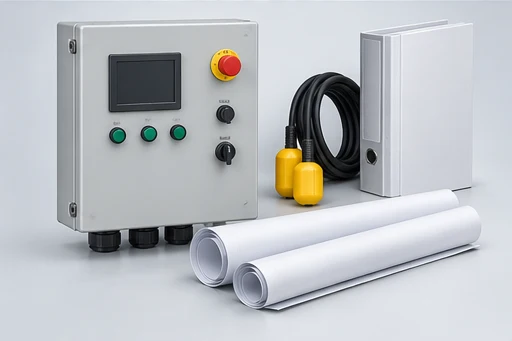 Controls & documents illustration for Sewage Grinder Pump