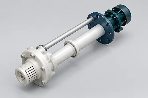 Fluoroplastic Sump Pump: illustrative pump assembly and construction