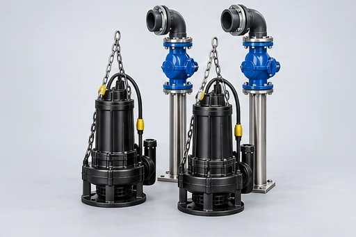 Packaged Sewer Lift Station: illustrative pump assembly and construction