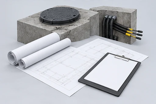 Site interfaces & records illustration for Packaged Sewer Lift Station