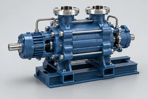 Horizontal Multistage Petrochemical Pump: illustrative pump assembly and construction