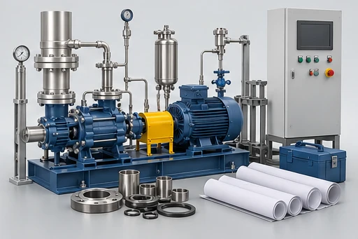 Installation & controls illustration for Horizontal Multistage Petrochemical Pump