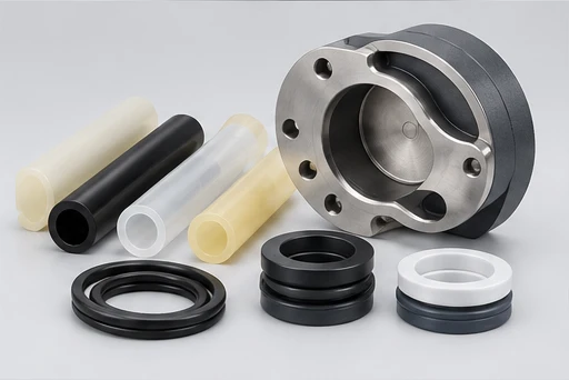 Peristaltic Metering Pump: illustrative wetted materials and sealing components