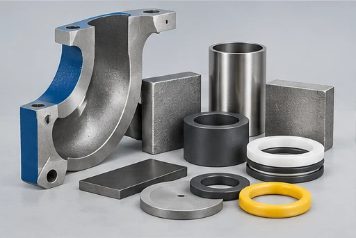 Horizontal Pipeline Pump: illustrative wetted materials and sealing components