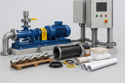 Installation & controls illustration for Progressive Cavity Pump (Single-Screw)