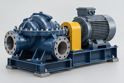 Electric pump set illustration for Double-Suction Split-Case Pump