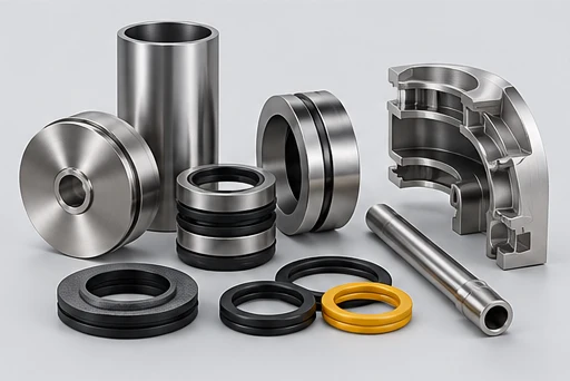Stainless-Steel Deep-Well Pump: illustrative wetted materials and sealing components