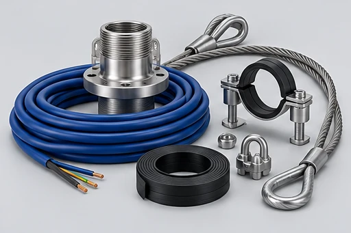 Installation equipment illustration for Stainless-Steel Deep-Well Pump