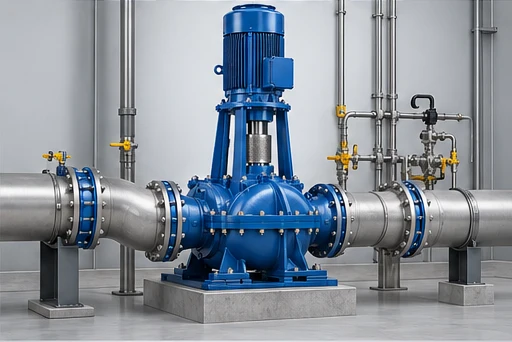 Vertical Split-Case Pump: illustrative installation and drive arrangement