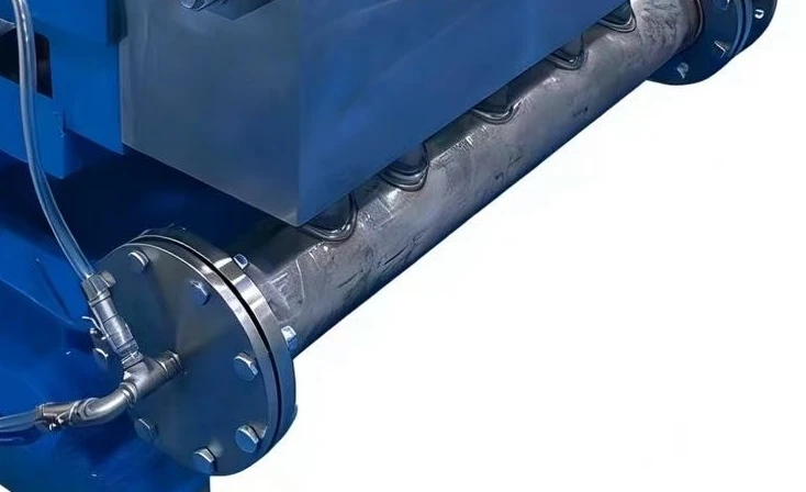 Flanged manifold and liquid-end connection details in the original pump photo