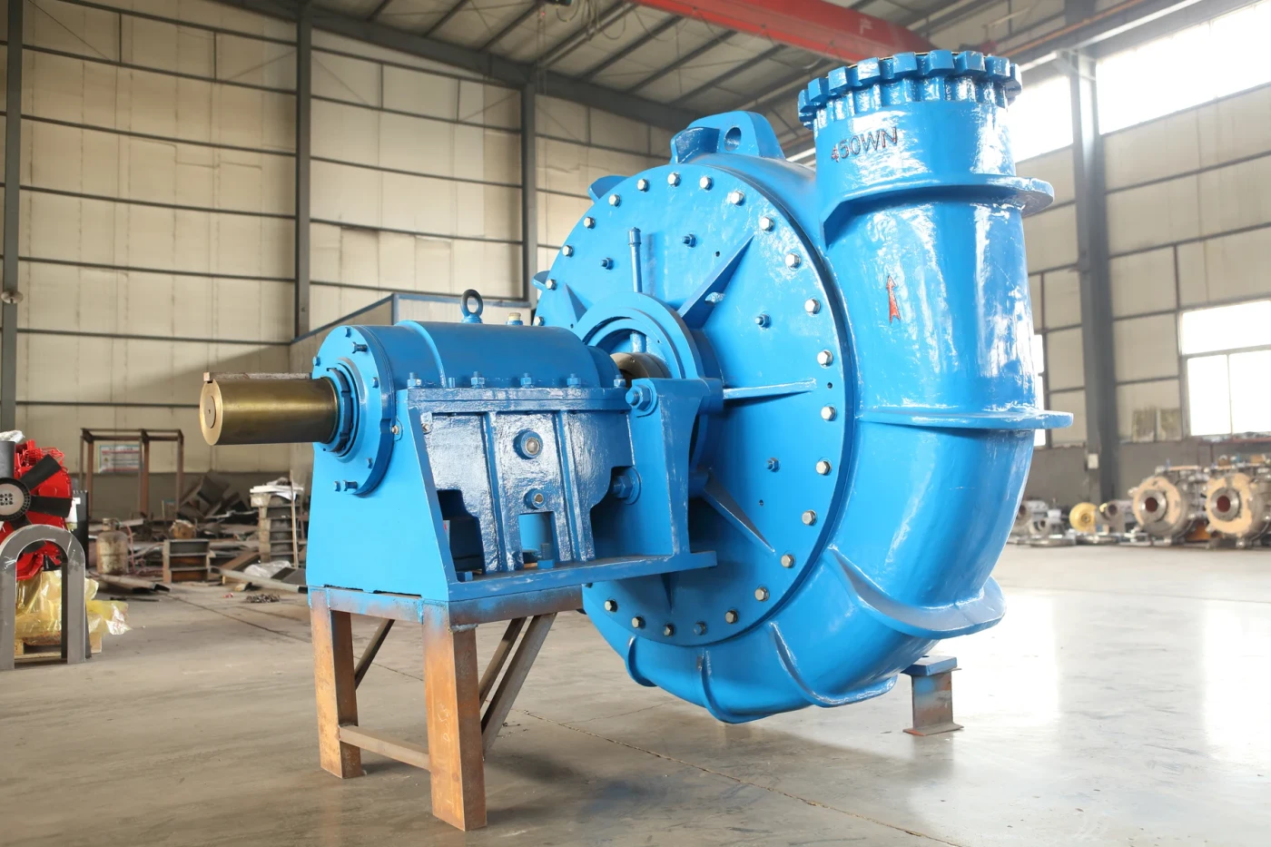 AWN dredging pump photographed in the workshop