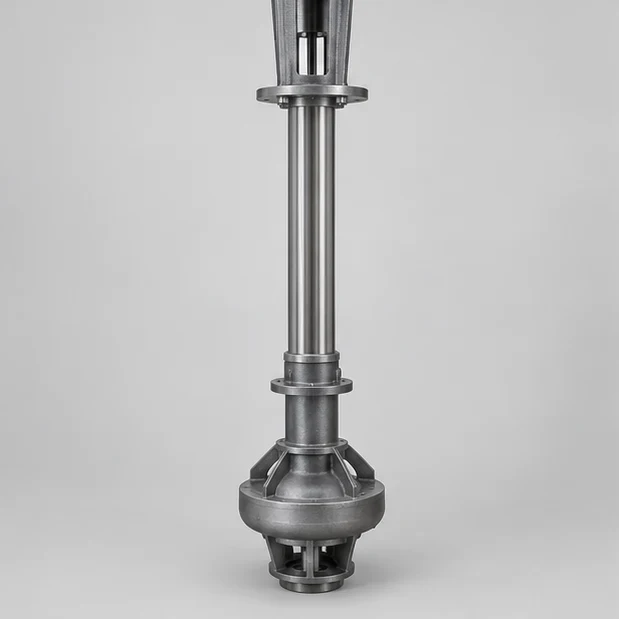 AI-generated illustration of vertical shaft and column assembly