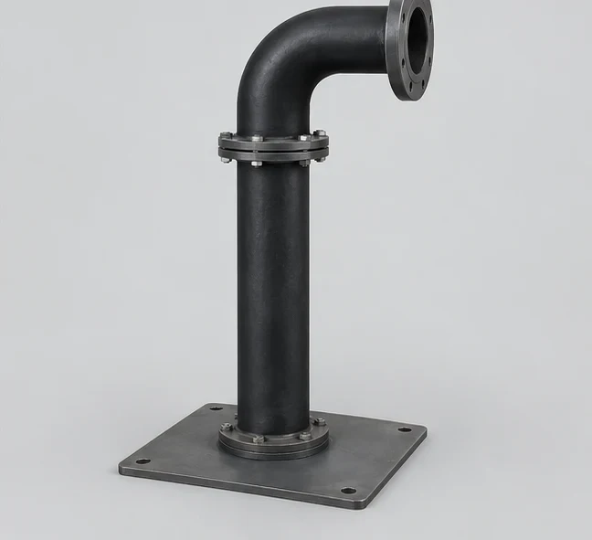 AI-generated illustration of rubber-protected discharge and mounting assembly