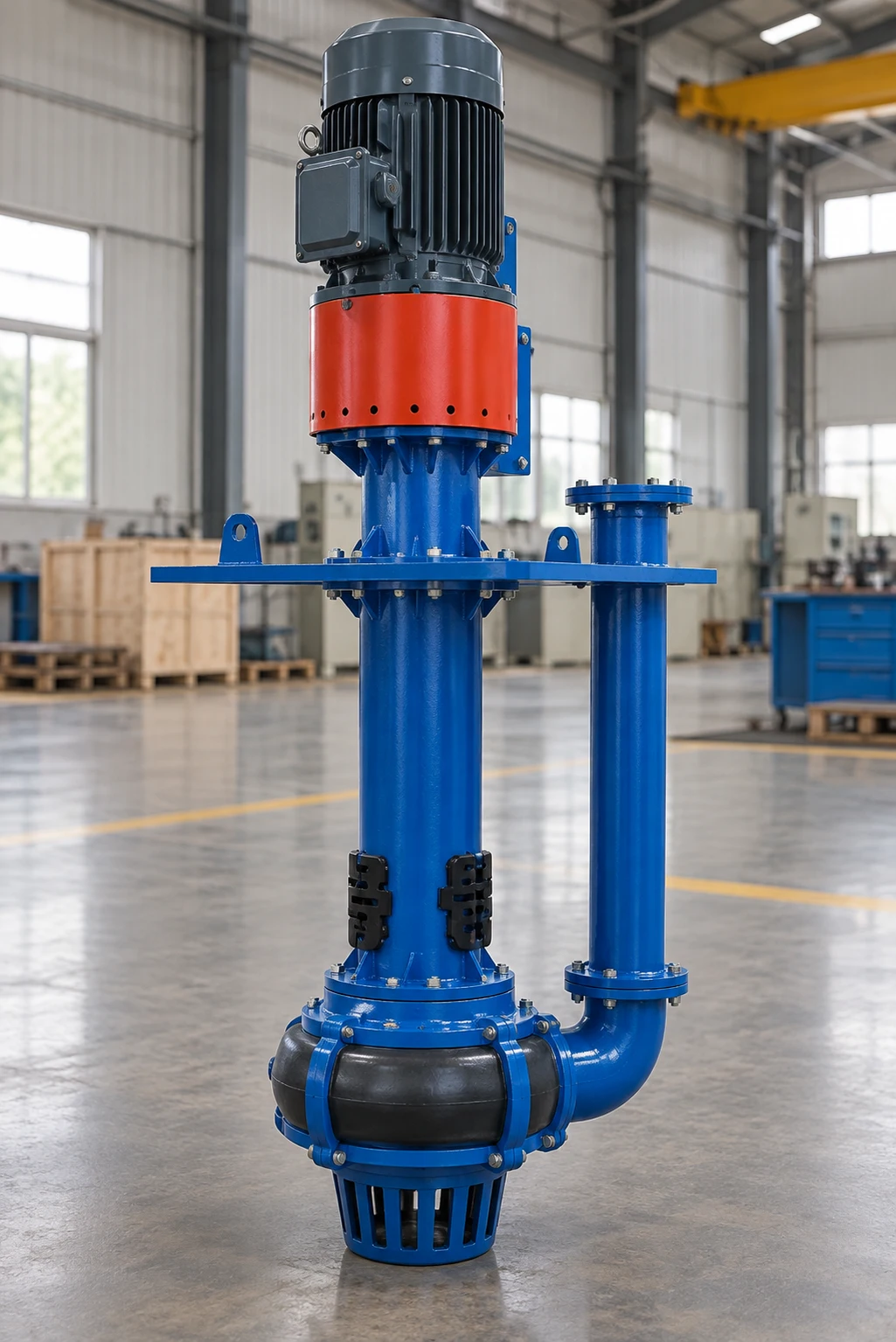 AI-generated illustration of BPR-style rubber-lined sump-pump arrangement